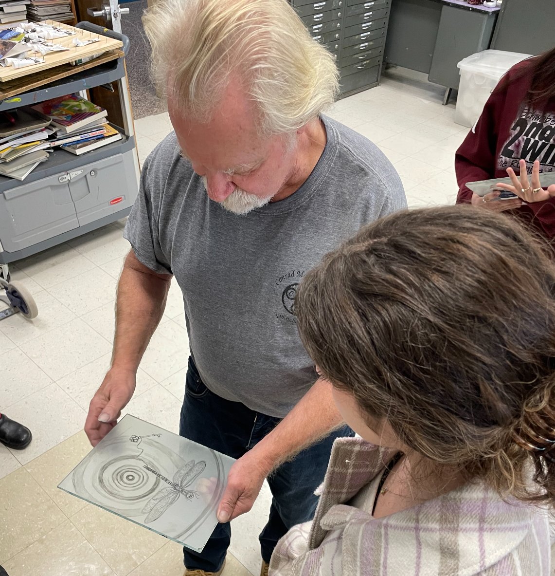 CommackSchools's tweet photo. Art students in Mr Musto’s AP class worked with Dan Welden using a unique printing process called Solar Printing. #MackArt @danwelden.solarplate #CommackHighSchool #AP #CommackSchools #SolarPrinting #Art https://t.co/w8bjMeb2XU