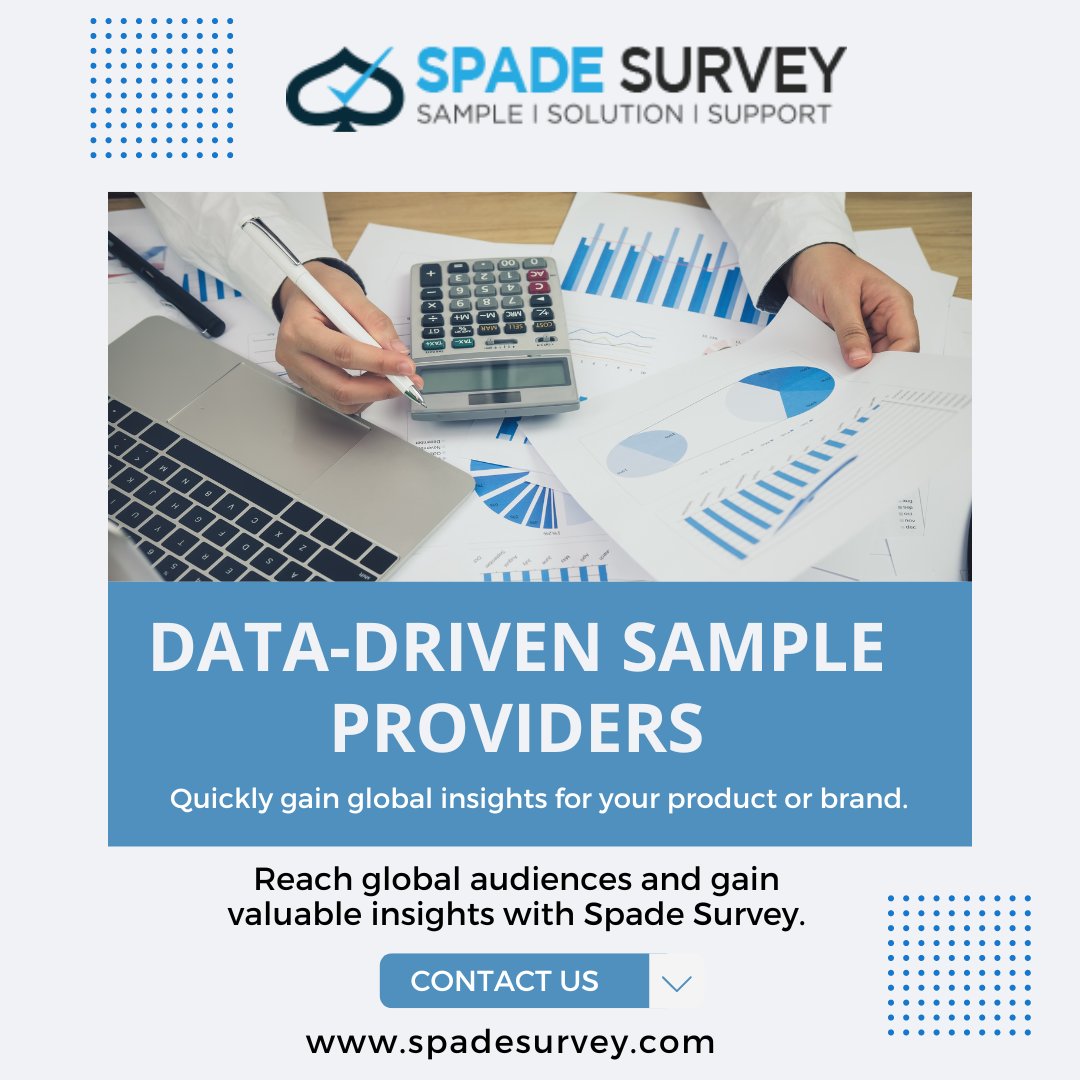 SpadeSurvey's tweet image. Quickly gain global insights for your product or brand: Spade Survey provides market research sampling solutions, delivering quality data from diverse audiences through our proprietary global survey panel.
More info:bit.ly/3AioOKT
#surveysampling #surveysamplingsolution