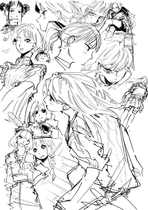 女の子描くの苦手すぎるから最近の殴り描きはもっぱら女ばっか 