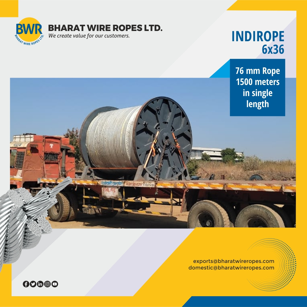 BharatWireRope's tweet photo. BWR's large diameter ropes continue to create unmatched value for clients across the Globe.
#steelwireropes #wirerope #strands #guystrands #quality #slings #chalisgaon #worldslargest #atgaon #delivery #plasticimpregnated #compacted #preforming #value #compactedropes https://t.co/V1eL3lWJ9y