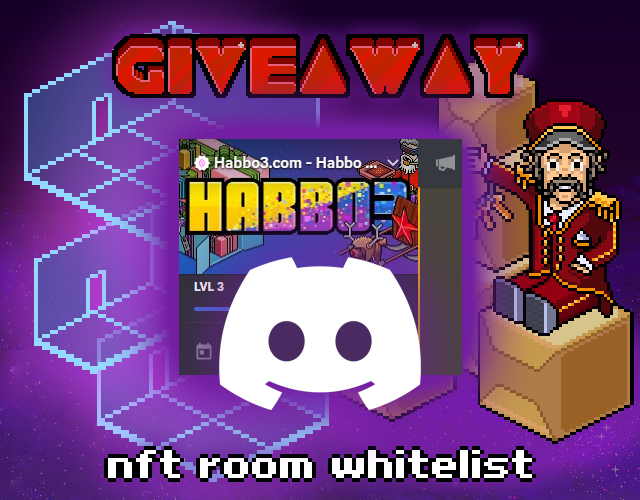We are giving away 3 extra WL spots for the #Habbo Genesis Room Mint on our Discord! 🚀

✨ Retweet 🔁
✨ Join discord: discord.gg/xDxJXzEmbe
✨ Click 🎉 in the Giveaways channel

🕐 3 winners over the next 3 days

🚨 #Whitelist #Giveaway #HabboNFT #NFT #WL
