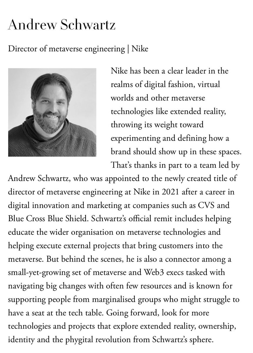 _AndrewSchwartz's tweet photo. I am honored to have been included in this list of incredible innovators. Thank you @voguebusiness https://t.co/YrmPkQcuxk