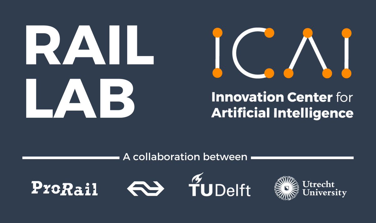 Innovation Center for Artificial Intelligence (@ic4ai) on Twitter photo We are excited to introduce RAIL Lab, a collaboration between <a href="/tudelft/">TU Delft</a>, <a href="/UniUtrecht/">Utrecht University</a>, <a href="/NS_online/">NS online</a>, and <a href="/ProRail/">ProRail</a>. The lab aims to develop AI to increase the logistic rail capacity & make public transportation more reliable, sustainable, & resilient. Read more:icai.ai/icai-labs/rail/ We are excited to introduce RAIL Lab, a collaboration between <a href="/tudelft/">TU Delft</a>, <a href="/UniUtrecht/">Utrecht University</a>, <a href="/NS_online/">NS online</a>, and <a href="/ProRail/">ProRail</a>. The lab aims to develop AI to increase the logistic rail capacity & make public transportation more reliable, sustainable, & resilient. Read more:icai.ai/icai-labs/rail/