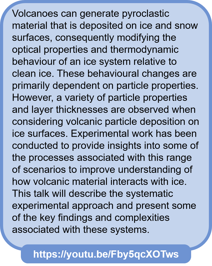 Liverpool Uni Earth Sciences (@livuniearthsci) on Twitter photo Tomorrow (07/12) at 15:30 GMT we’ll be live streaming a seminar given by our very own Dr Katie Reeves on "Experimental insights into the behaviour of volcanic particle-ice interaction". 
Please join us on YouTube! 🌍
youtu.be/Fby5qcXOTws Tomorrow (07/12) at 15:30 GMT we’ll be live streaming a seminar given by our very own Dr Katie Reeves on "Experimental insights into the behaviour of volcanic particle-ice interaction". 
Please join us on YouTube! 🌍
youtu.be/Fby5qcXOTws