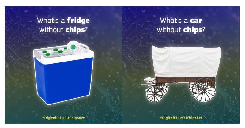 EU_Commission's tweet photo. Tiny, yet impactful – we're talking microchips.

They make our smartphones, trains and entire factories work. 

Recently adopted by @EUCouncil, our proposal on #EUChipsAct is making progress.  

Here are 5 reasons why the Chips Act matters for 🇪🇺 Europe. ↓