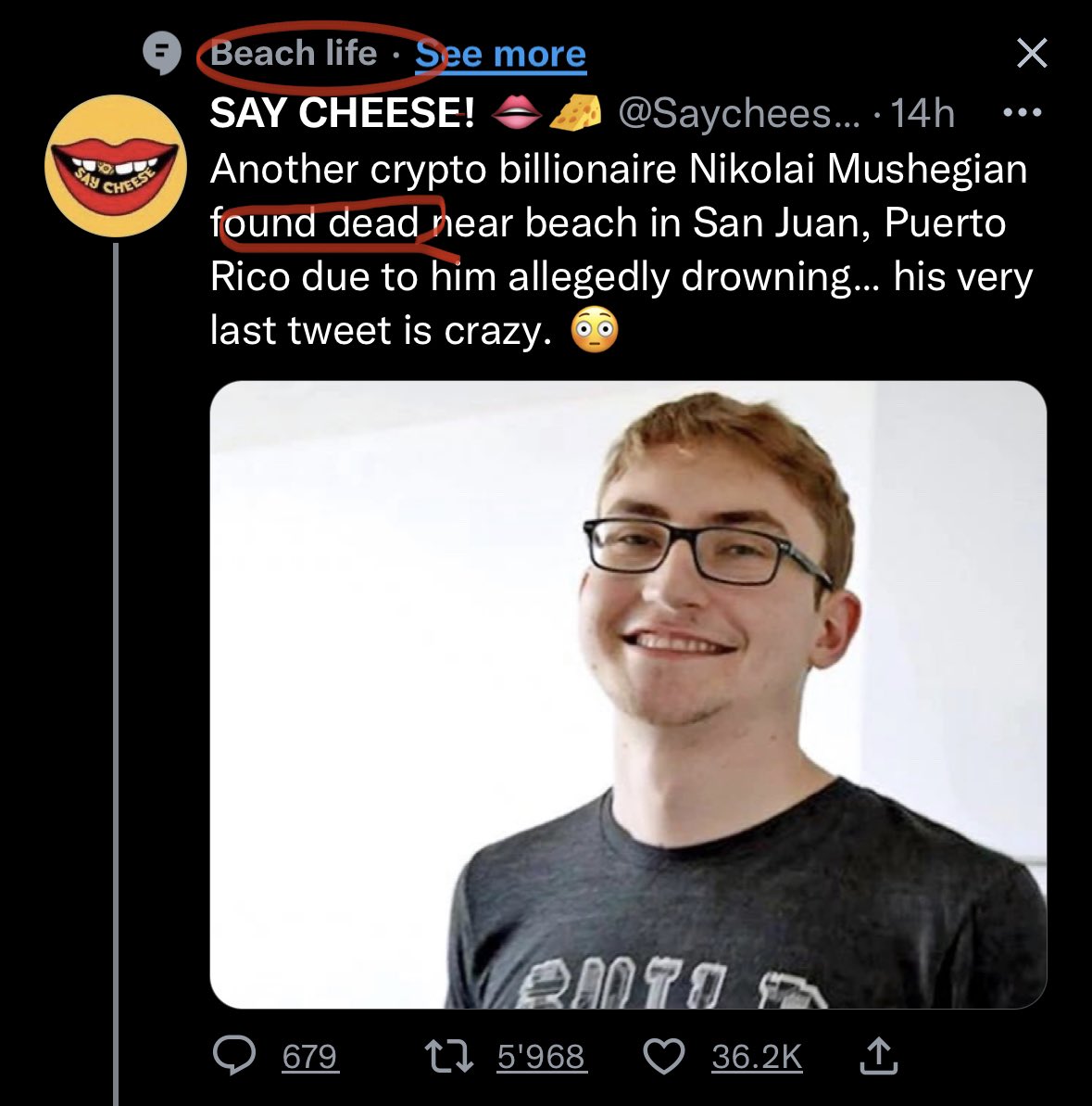 Great suggestion for a “beach life” tweet, @Twitter…