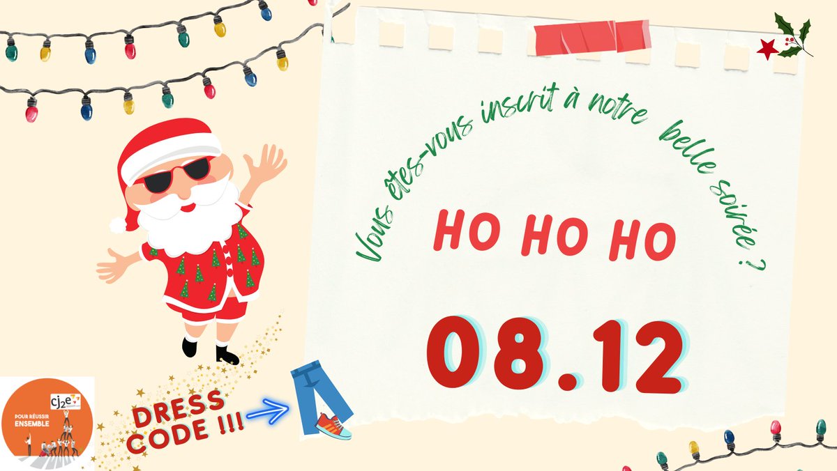 😊 🎅🏻 Ho, ho, ho plus que 10 places de dispos à notre super soirée !!! Réservez vite, il n'y en aura pas pour tout le monde !!! Lien ici helloasso.com/associations/c…