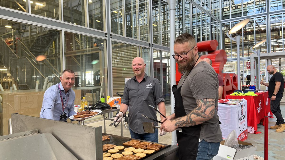 tafesa's tweet photo. Great turnout today at the End of Year #Tonsley campus BBQ. Thank you to everyone that attended and contributed to raising $1,000 for @mates_sa. We appreciate your support for mental health in trades. Well done, #TAFESA Tonsley. https://t.co/YwH7YddBQp
