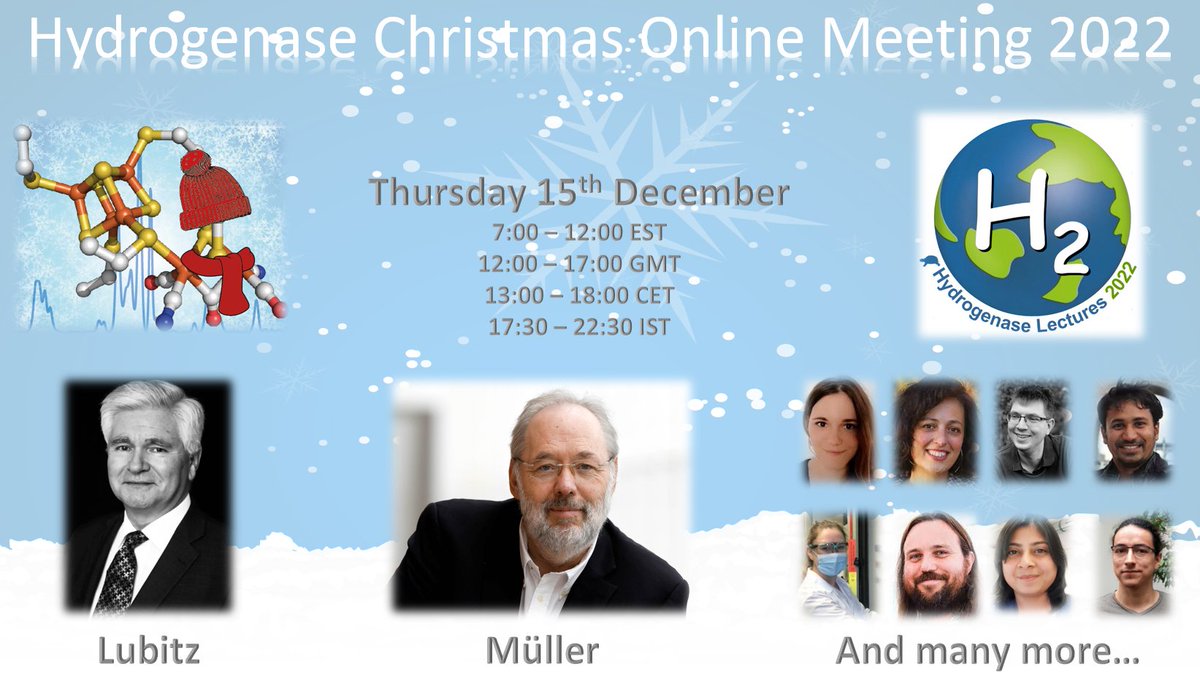 One year of #HydrogenaseLectures is coming to a close 😢
To celebrate, we organized an online Christmas symposium that will take place Dec 15 🎄🎄🎄
Attendance is FREE, DMs are OPEN, please SHARE 🙏🏻
@_PatriRM @JamesBirrell86 @Berggrenlab @stripp_lab