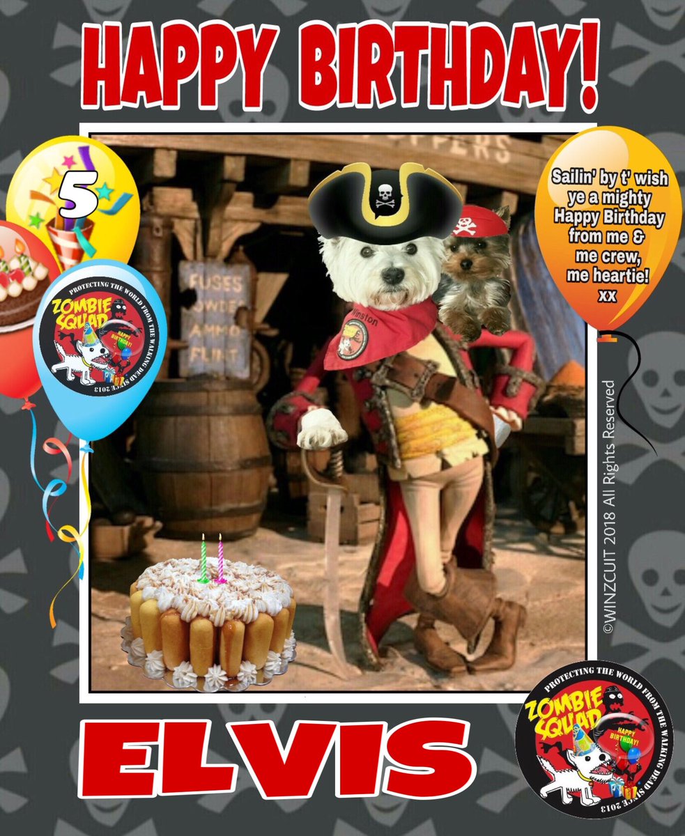 🎂Wishing a very 🎁HAPPY 5th BIRTHDAY🎉 to our pawsome pal, ELVIS from Leada Billy &amp; your ZombieSquad pals. We hope your special day is full of tasty treats, belly rubs &amp; cayke, soldyer. RaaAAA!!
❤️💛🎂🎁🎈🎉
<a href="/elvisbulldoguk1/">The Adventures of Elvis,Teddy,Bear,Cookie and Coco</a> <a href="/ZSBirthday/">ZS Birthday🎂🎁🎉</a> #ZSHQ