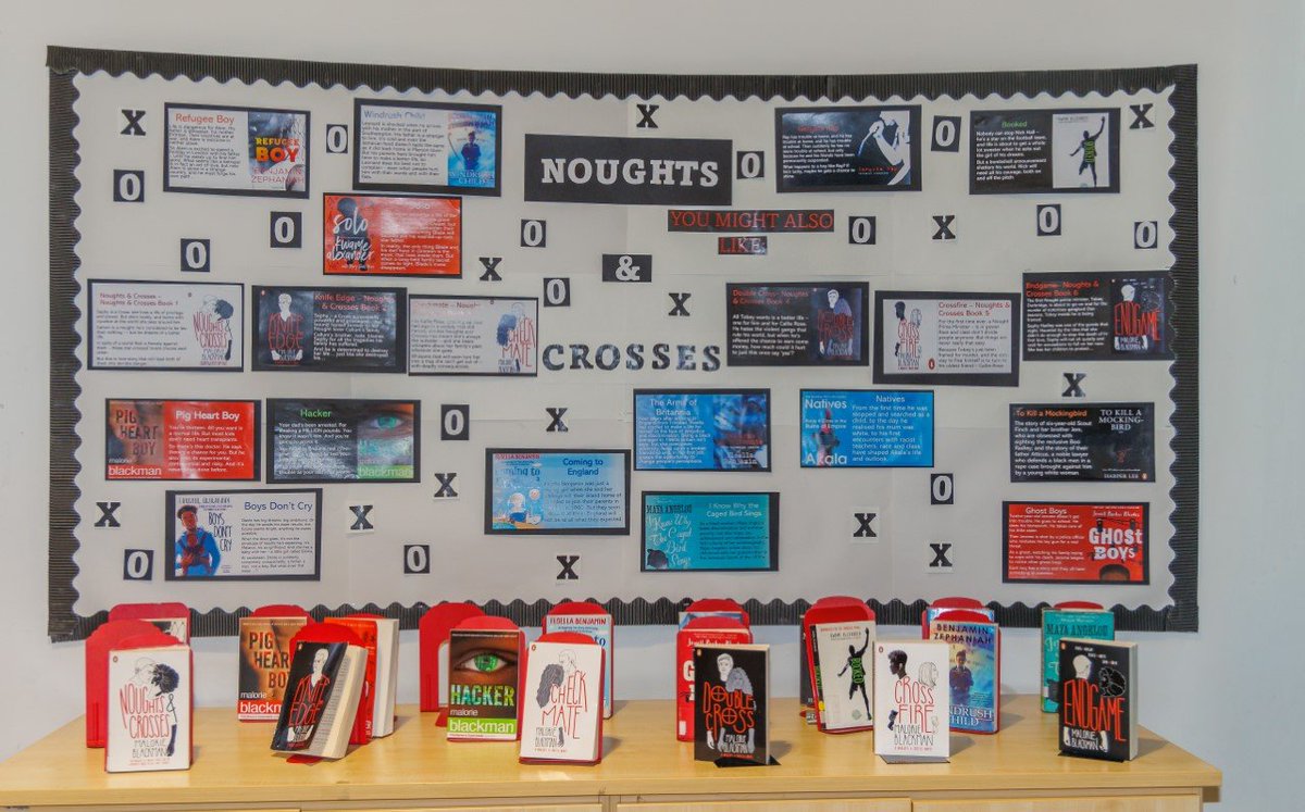 BBEC1's tweet photo. Year Nine have really enjoyed reading Malorie Blackman's Noughts and Crosses this term! For those keen to read more check out this wonderful display in our library! https://t.co/IV5JtpSizL
