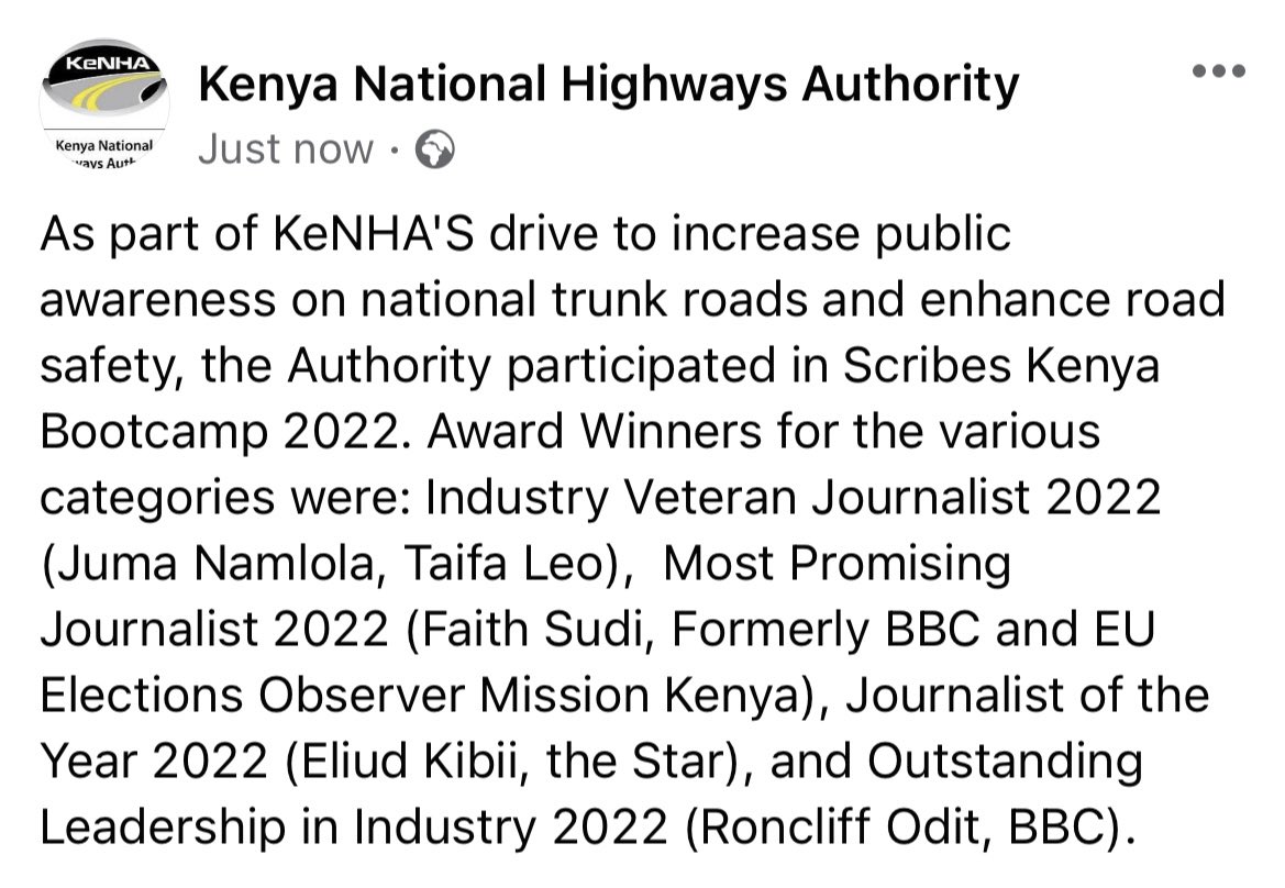 Kenya National Highways Authority (KeNHA) tweet media