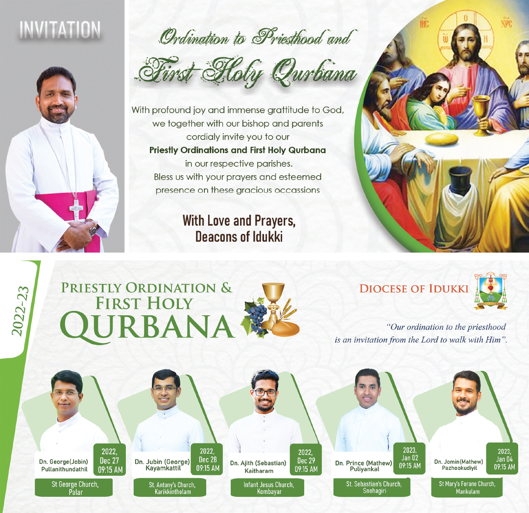 MediaIDKDiocese's tweet photo. #priestlyOrdiantion Ordination To Priesthood and First holy Qurbana | Deacons Of Idukki Diocese
#priest #PriestlyOrdination #idukki #syromalabar #SyroMalabarChurch #catholic #Qurbana https://t.co/tRtXTpgqK0