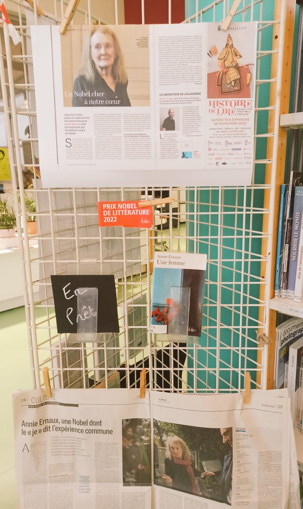 BezoutCdi's tweet photo. ✒️@lyceebezout77  Il est encore temps de venir (re) découvrir au CDI une partie de l'œuvre d'Annie Ernaux, #PrixNobel #Littérature 2022 📚❤✒️ #Nemours @AcCreteil  ➡️Derniers jours! 📅 https://t.co/Hou0LWTfLc