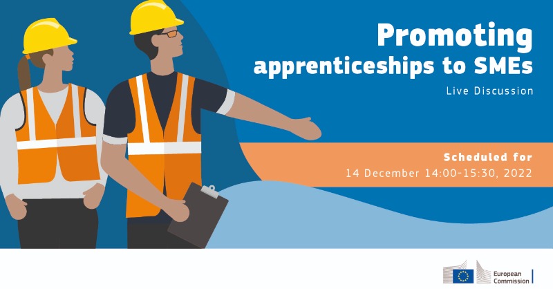 EU_Social's tweet photo. How can organisations promote apprenticeships to #SMEs?

Discover this and more by joining the European Alliance for Apprenticeships' high-level Live Discussion 💻 on 14 December!📆

#ApprenEU | Register today ⬇