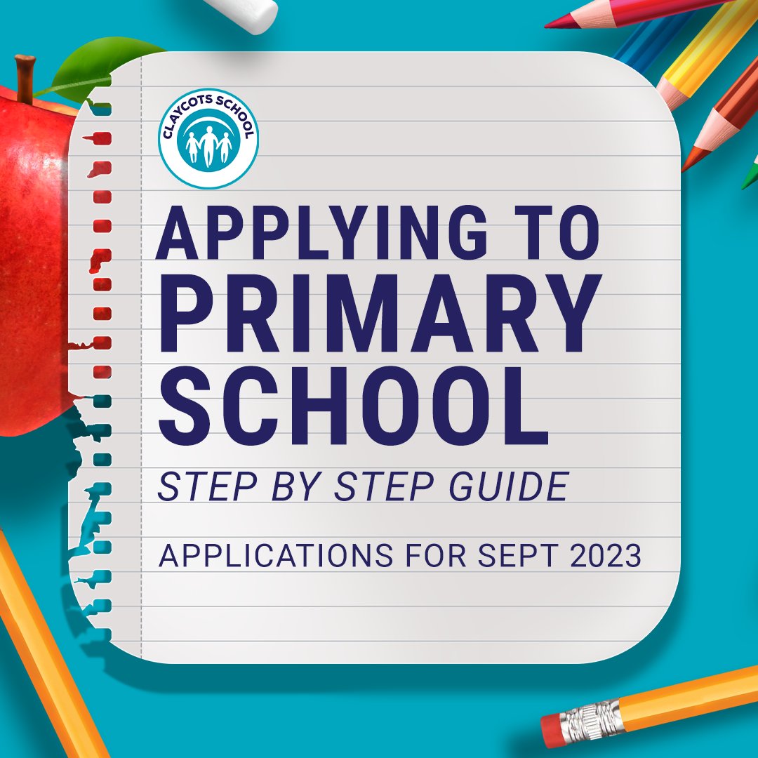 We’ve put together a helpful step by step guide to help parents through the primary school application process ✅

🔗 claycots.co.uk/applying-to-pr…

❗️ The closing date is Sunday 15th January 2023 ❗️

#PrimarySchoolSlough #SchoolsInSlough #ClaycotsSchool