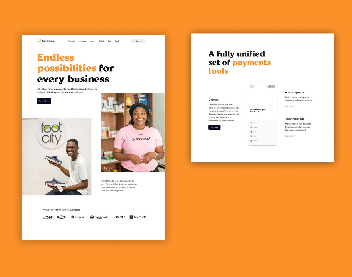 _The_Ore's tweet image. Final result of @theflutterwave and @flutterwavedsgn landing page recreation💜 

Had a great time recreating this😌