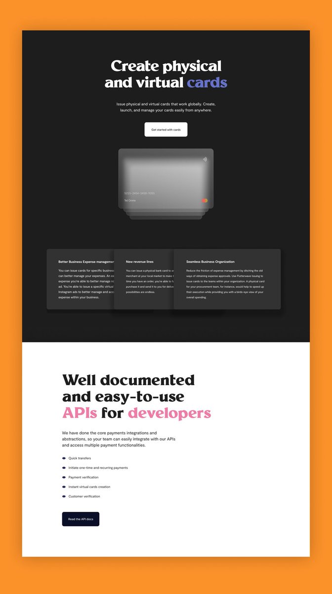 _The_Ore's tweet image. Final result of @theflutterwave and @flutterwavedsgn landing page recreation💜 

Had a great time recreating this😌