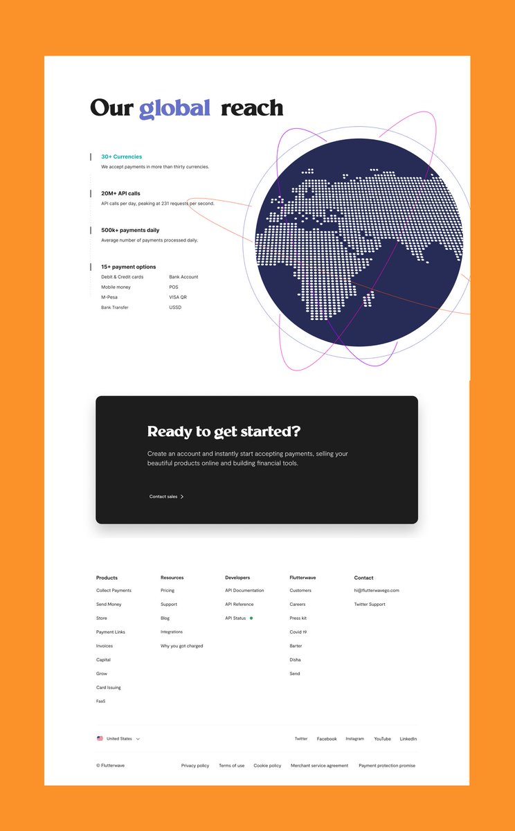 _The_Ore's tweet image. Final result of @theflutterwave and @flutterwavedsgn landing page recreation💜 

Had a great time recreating this😌