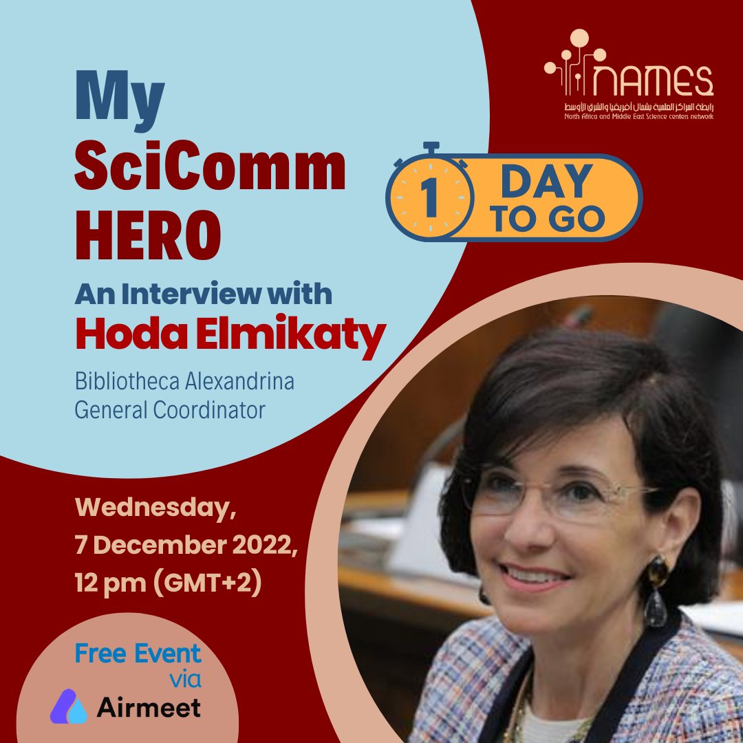 NAMESnetwork's tweet photo. Excited about our first interview in our #My_SciComm_Hero series. 

Register now:
https://t.co/jAJAgfd5QW

DO NOT MISS IT! Waiting for you TOMORROW, Wednesday, 7 December 2022, 12 pm GMT+2.

#NAMESnetwork #SciComm #Interview #ScienceCenter #ScienceMuseum https://t.co/oGj9QRL6Cy