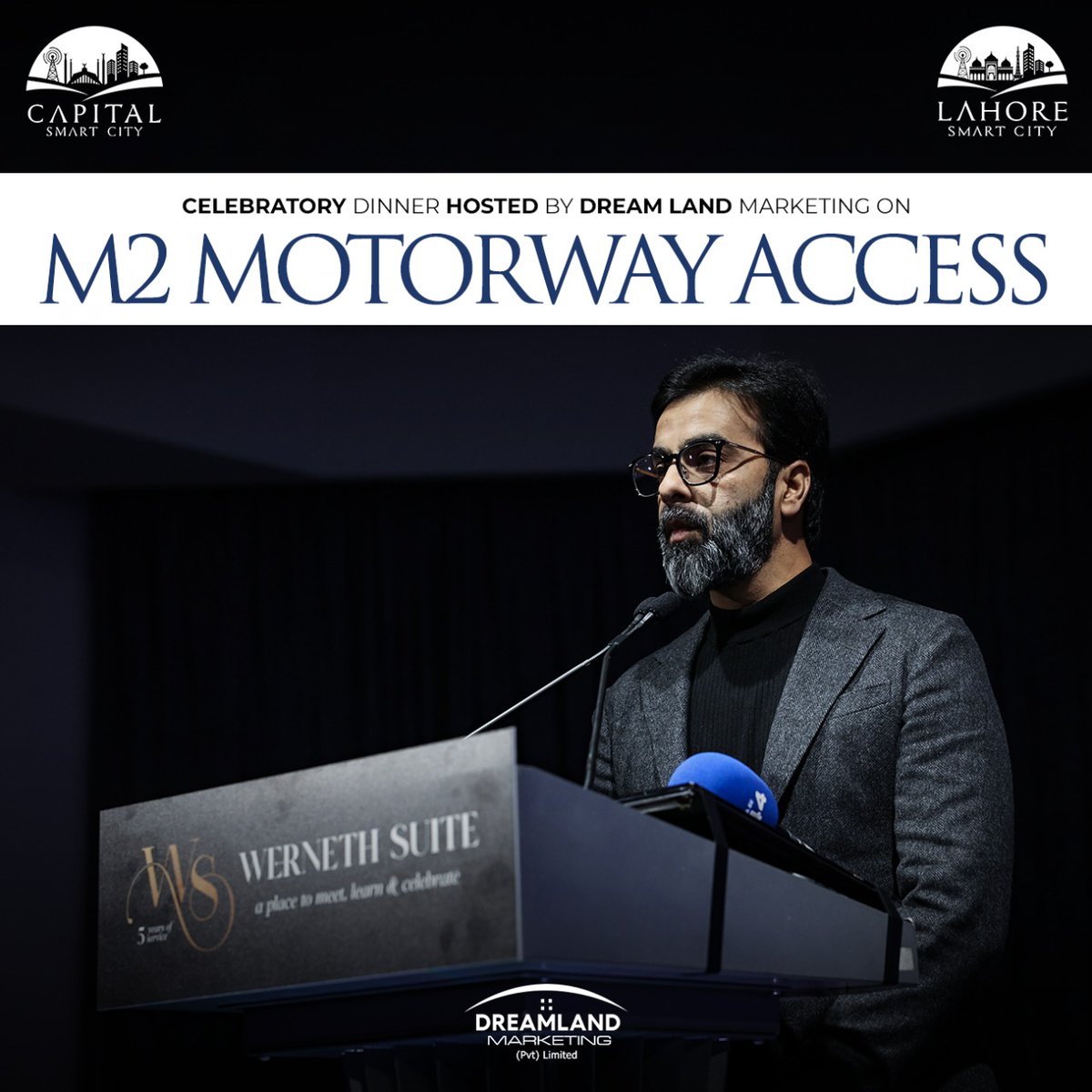 smartcitypk1's tweet photo. Dream Land Marketing held a celebratory dinner to commemorate the M-2 Interchange Access for Capital Smart City.
This delightful affair took place in Oldham, Manchester.
#SmartCity #CapitalSmartCity #MotorwayInterchange #M2 #LahoreSmartCity #SmartCityInterchange https://t.co/h0kRQDZldd