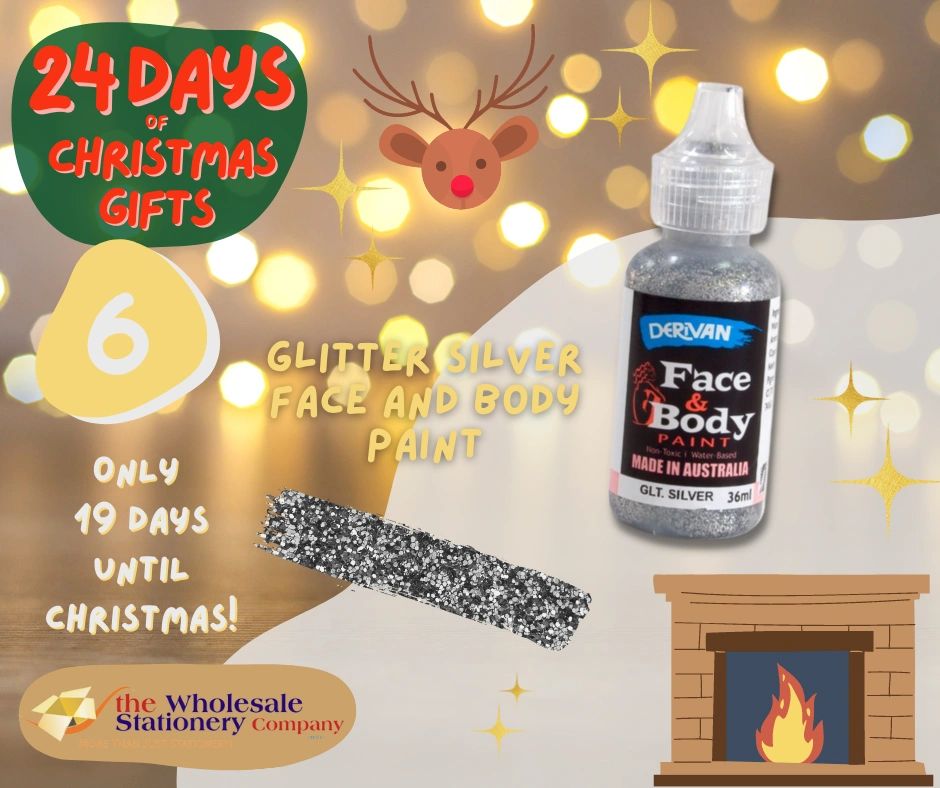 WholesaleStatCo's tweet photo. 🎁ADVENT DAY 6🎅- Silver Face and Body Paint
Show off your creative skills at your Christmas party with this 36ml pot of high quality silver face &amp; body paint packed with sparkle!
Find this and more on our website https://t.co/lZy8Z8QJ51
#adventcalendar #TWSCAdvent22 https://t.co/YeM9QFBjLY