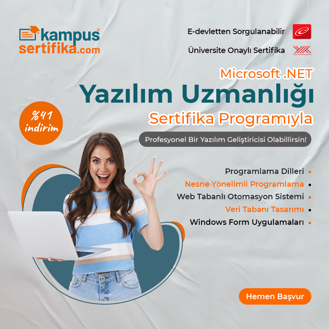 Daha fazla bilgi için bizi arayın! 😊
0 (850) 308 84 03

#yazılım #software #yazılımuzmanlığı #microsoft #netyazılım #onlinesınav #kampussertifika #eğitim