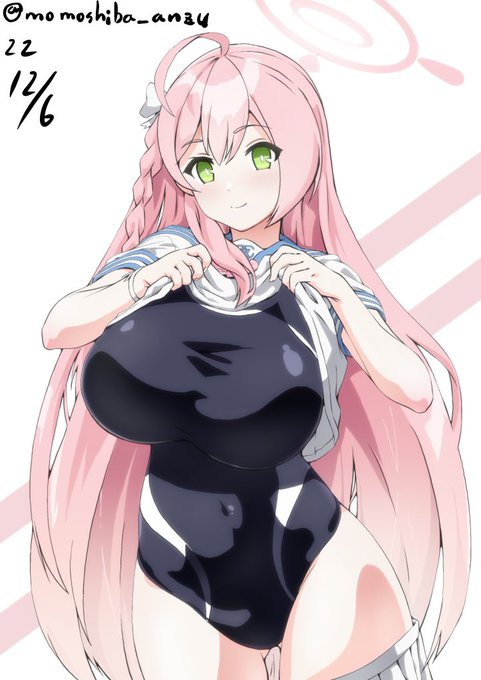 ブルアカの浦和ハナコちゃんスク水ver描きました 