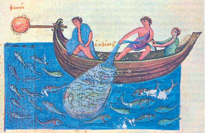 PMonty18's tweet photo. A Late-Byzantine image of light-fishing using a cast net and possbaly a drift or fixe net on the left side of the image (After Galili &amp; Rosen, 2008a) #fishing #maritime #culturalheritage https://t.co/KcROqyYQNx