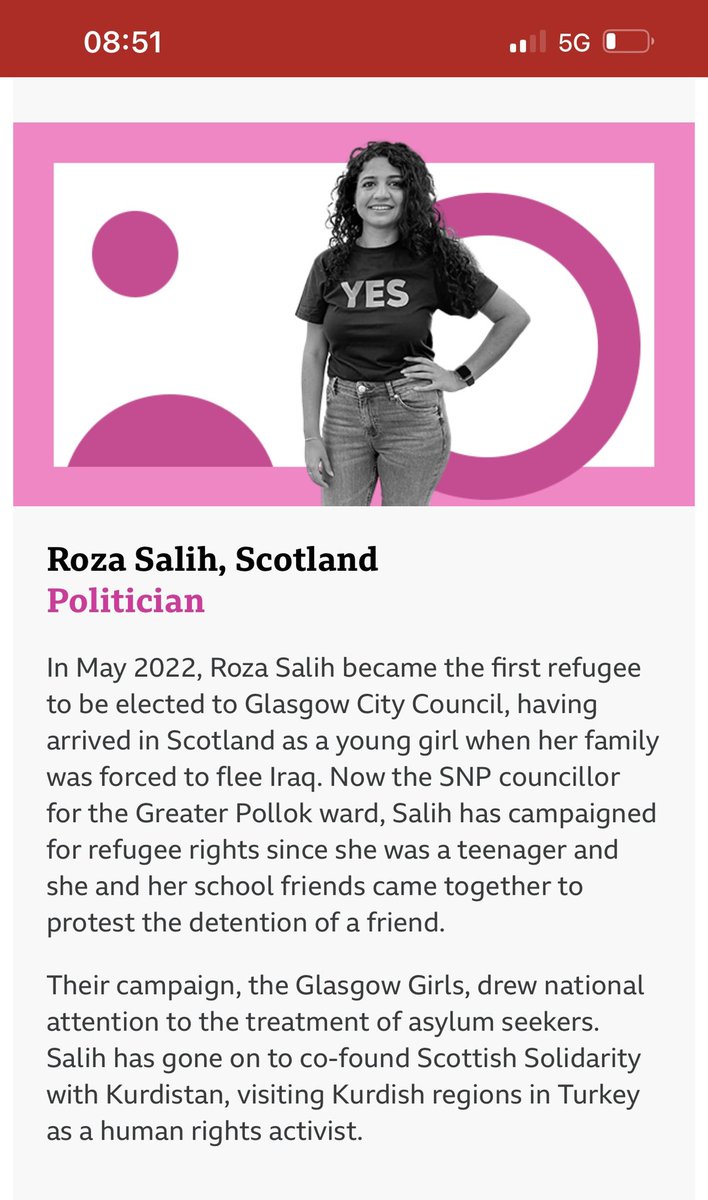 Such an honour to have been noticed as one of BBC 100 inspiring and influential women from around the world for 2022. bbc.co.uk/news/resources… @BBC100women #Scotland #Kurdistan #RefugeesWelcome #GlasgowGirls