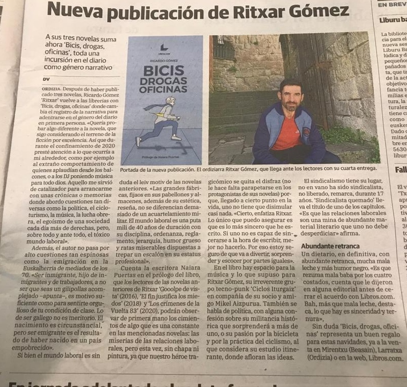 "Bicis drogas oficinas"
Una reseña en el DV.😎
#OFFTOPIC Aquí vamos con la RASD