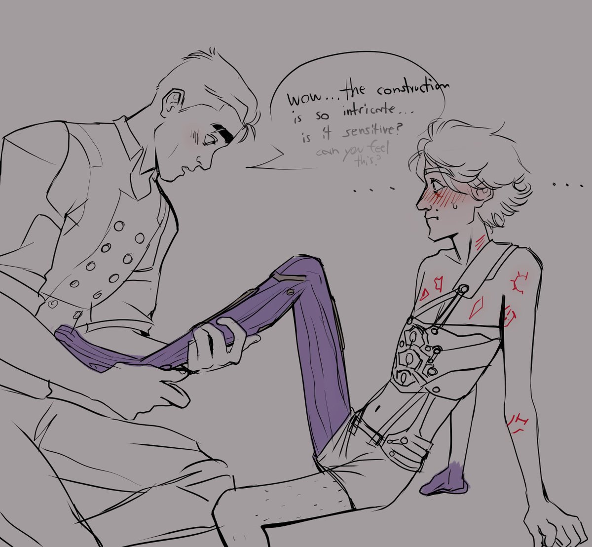 dirtydeeric's tweet photo. When ur partner asks to see your leg 🥵
#jayvik #arcanefanart #viktorarcane https://t.co/2I8iHaZS22