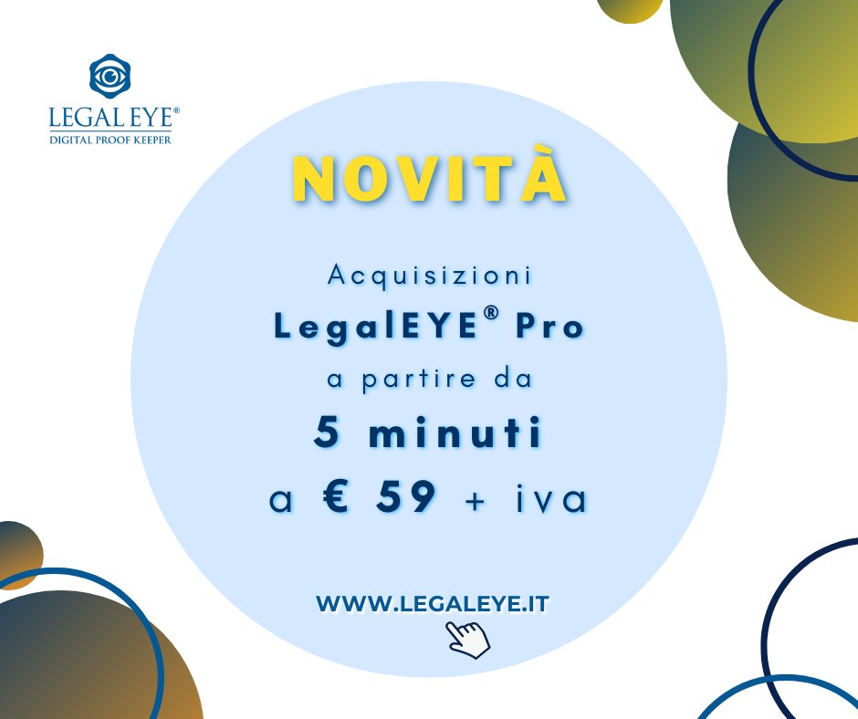 _legaleye_'s tweet photo. 🆕 LegalEYE Pro a partire da 𝟱 𝗺𝗶𝗻𝘂𝘁𝗶
🔹Naviga sul #Web, social, chat, messaggistica, webmail, etc
🔸Acquisisci screenshot e file
🔹Scarica in pochi click le #provedigitali con valore legale utilizzabili in tribunale
➡ da 𝟱𝟵 𝗲𝘂𝗿𝗼 + 𝗶𝘃𝗮

https://t.co/znHLXFf1g0 https://t.co/osxqyo5PgX