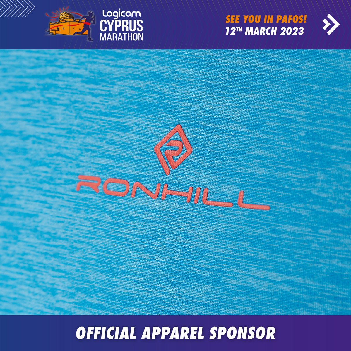 CyprusMarathon's tweet photo. Introducing #RonHill as our Official Apparel Sponsor! 

Get ready for probably the best Marathon Technical T-shirt you ever got - included in your goody bag!

Register 👉 https://t.co/pqkoljxl4Y

See you in Pafos! 🌴☀️ https://t.co/68fhoLuFMk
