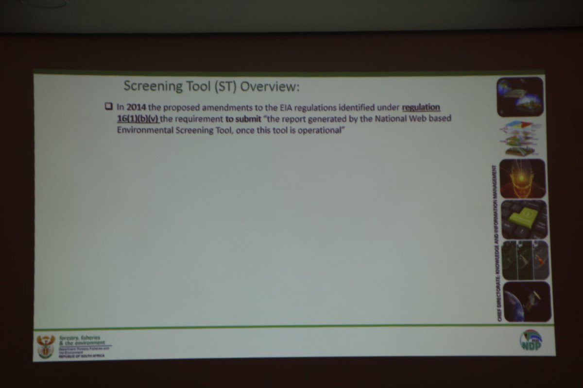 environmentza's tweet photo. DFFE’s Mrs Marlanie Moodley starts the session by demonstrating the Environmental Screening Tool. The tool allows a prominent intending to submit an application for environmental authorisation to screen their proposed site for any environmental sensitivity 
#ClimateActionNow https://t.co/uocCMtoR42
