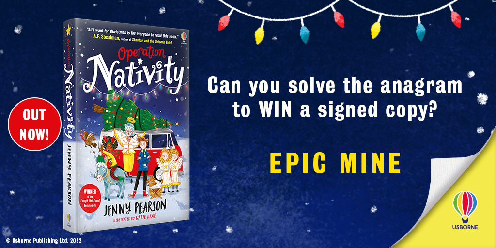 It's day two of our #OperationNativity giveaway🎄

For your chance to win a signed copy of this brilliant festive adventure from <a href="/J_C_Pearson/">Jenny Pearson</a>, like/RT this post and solve the Christmas anagram!

Ends 9pm.