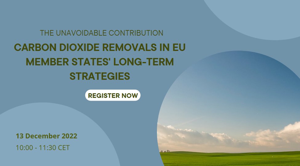 Climate Recon 2050 Project (@euclimatepolicy) on Twitter photo 📢How can #Carbon Dioxide Removals #CDR support the 🇪🇺's transition to net zero? Explore options like #LULUCF #CCS #CCU #BECCS #DAC with <a href="/SEIclimate/">SEI Climate</a> <a href="/HannesBottcher/">Hannes Böttcher</a> <a href="/ISPRA_Press/">ISPRA - Ist. Sup. Protezione e Ricerca Ambientale</a> in our webinar on Dec 13! Register here: bit.ly/3VOaOSc 📢How can #Carbon Dioxide Removals #CDR support the 🇪🇺's transition to net zero? Explore options like #LULUCF #CCS #CCU #BECCS #DAC with <a href="/SEIclimate/">SEI Climate</a> <a href="/HannesBottcher/">Hannes Böttcher</a> <a href="/ISPRA_Press/">ISPRA - Ist. Sup. Protezione e Ricerca Ambientale</a> in our webinar on Dec 13! Register here: bit.ly/3VOaOSc
