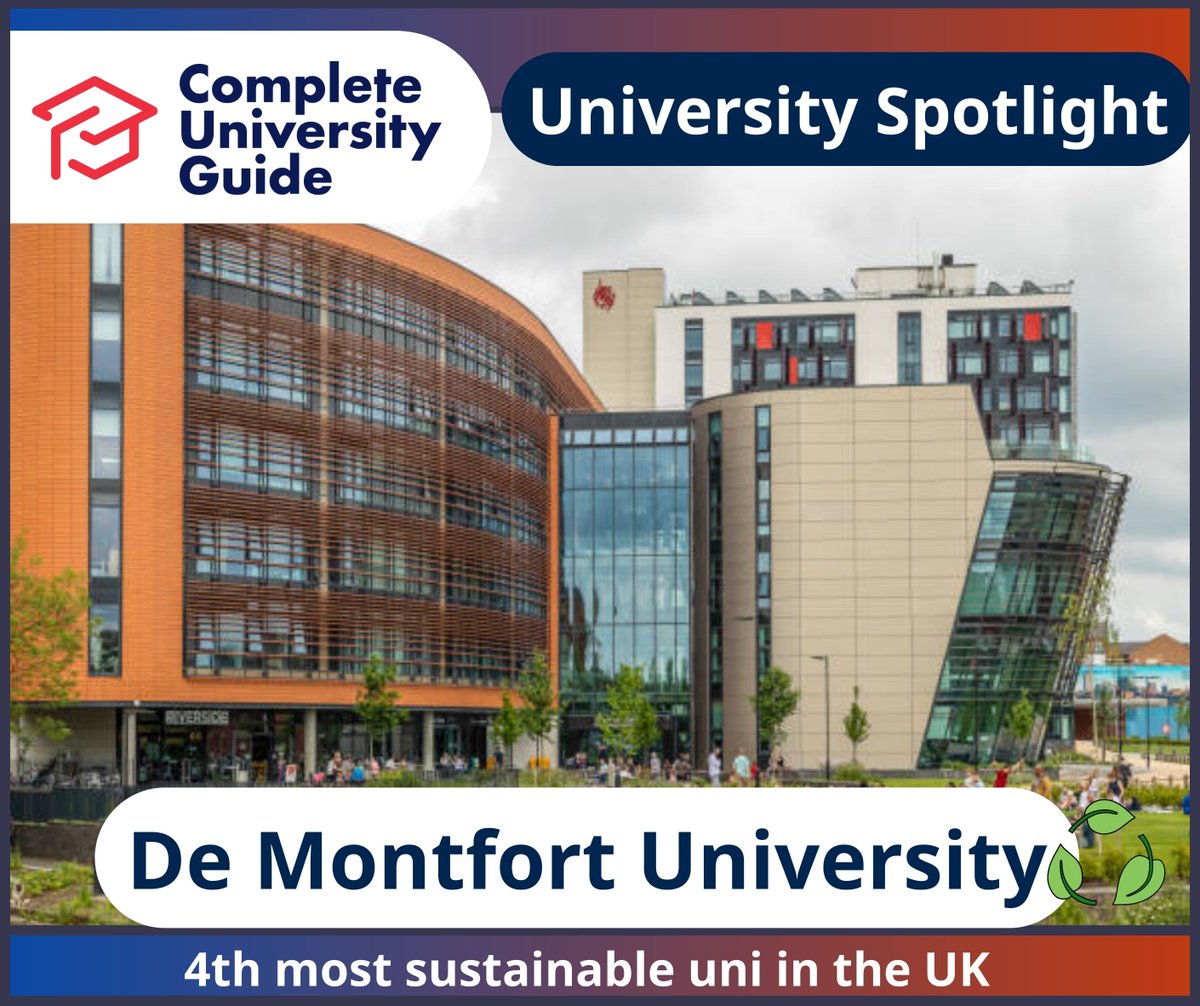 compuniguide's tweet photo. De Montfort University are the 4th most sustainable uni in the UK according to People &amp; Planet. A very impressive result! @dmuleicester

Check out their profile page here 👉 https://t.co/4JN4HuTfTF

#sustainability #ecofriendly #sustainableliving #environment #zerowaste https://t.co/o5i3BZlTg8