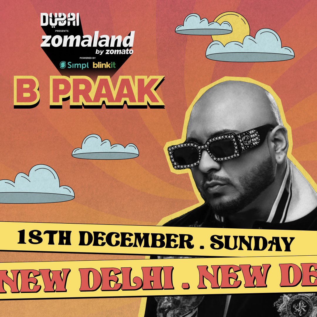 Delhi, are you ready to witness B Praak LIVE on stage?! 😍🔥

<a href="/BPraak/">B Praak</a> is set to take the stage at Zomaland, playing all your favourite Bollywood Punjabi hits you won’t stop grooving to 🎡

Get your tickets from the link👇
bit.ly/Zomaland2022

#Zomaland #BPraak #NewDelhi