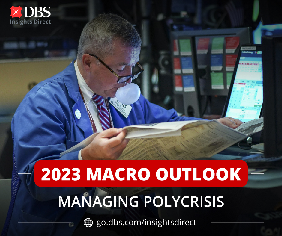 In 2023, global #markets will reckon with slowing #trade and #growth, declining but still-uncomfortable levels of #inflation, and other troubles. But we also see silver linings. Find out what they are and our 2023 #investmentstrategies: go.dbs.com/3iKhYbG

#insightstoinvest