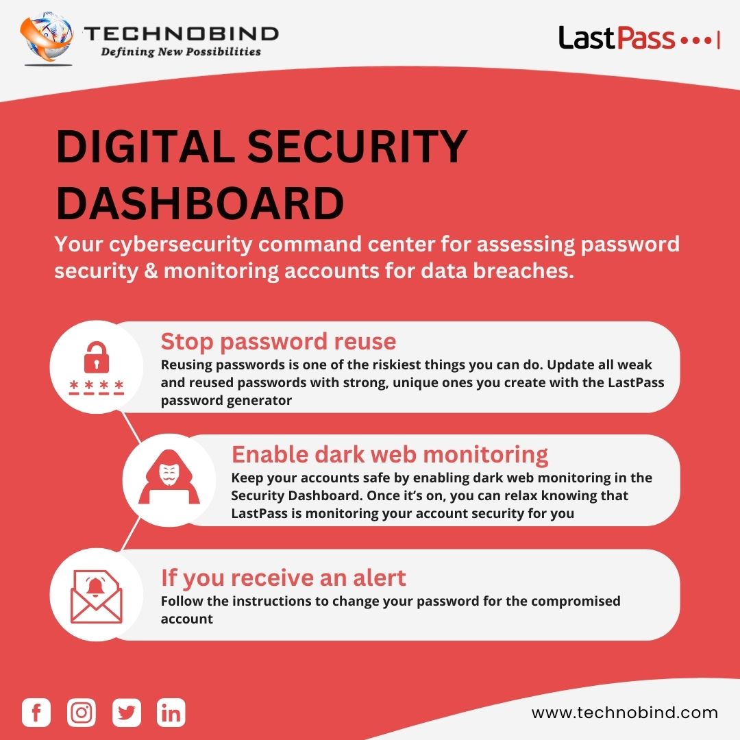 technobind's tweet photo. The LastPass Security Dashboard is your command center for your digital security. You can view your weak and reused passwords, as well as any alerts to compromised accounts that need immediate attention.
#Technbind #tag #FIFA #DefiningNewPossibilities #lastpass #digital #security https://t.co/qT9bKa78I3
