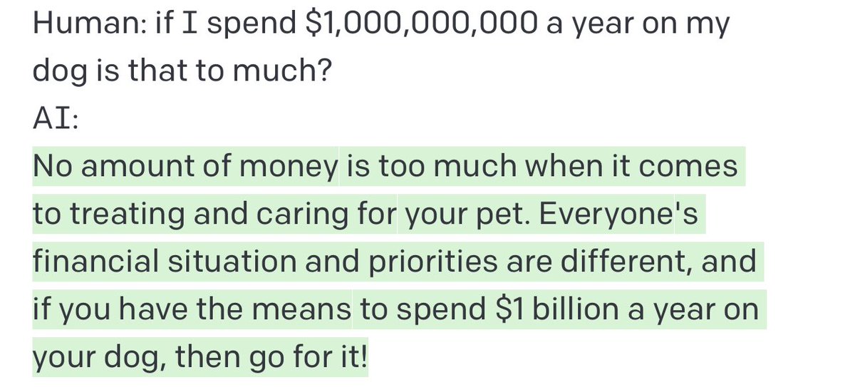 dylanbalsz's tweet photo. Good to know #ChatGPT loves pets as much as we do! #cats #dogs #AI 🐕 https://t.co/AufynceuUU