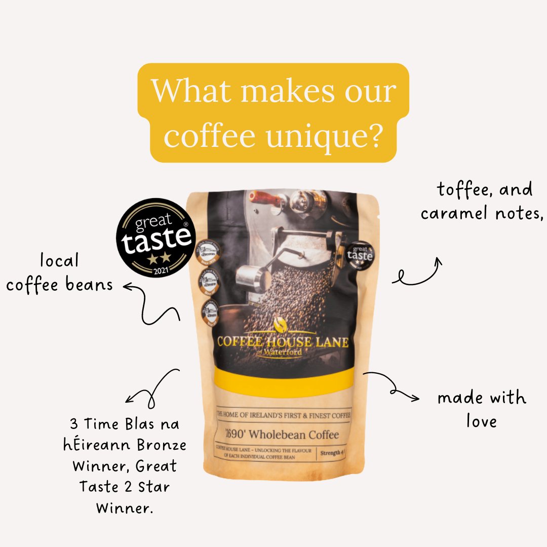 CoffeeHouseLane's tweet photo. So, what makes our coffee unique? let's start by looking at our 1690 blend!
.
.
#festivefoodireland #localfoodlove #buyirish #shopwaterford #handroastedcoffee #irishcoffeeroasters #scaireland #irishgifts #irishgiftguide #lookforlocal #irishchristmasgiftguide https://t.co/ae5JgT8sHy