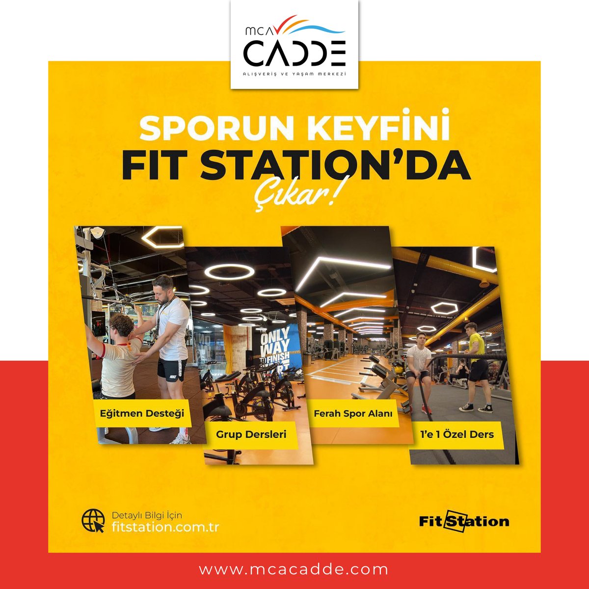 🔥Sporun keyfini Fit Station MCA Cadde'de çıkar! #FitStation #MCACadde #SağlıkİçinSpor #SporİçinFitness #Spor #Sağlık