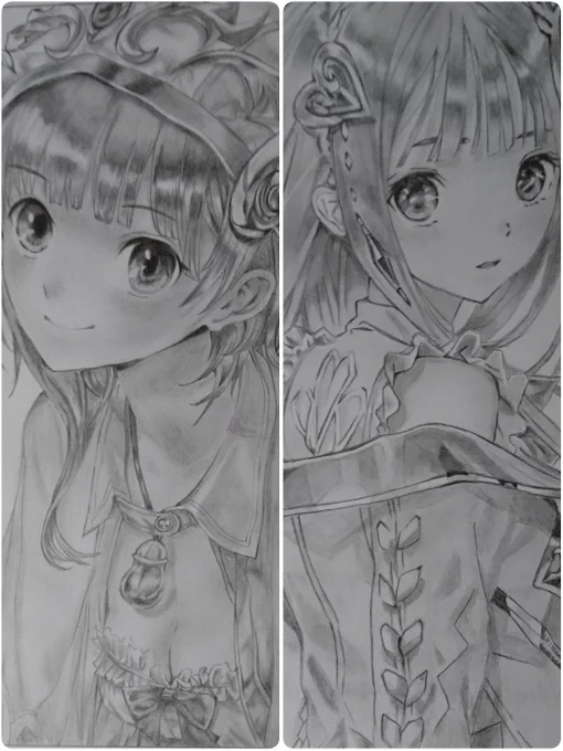 「アトリエ」シリーズまとめ
2枚だけだけどとにかく細部まで可愛くて描いてて楽しかったです😊
#鉛筆画 #模写 