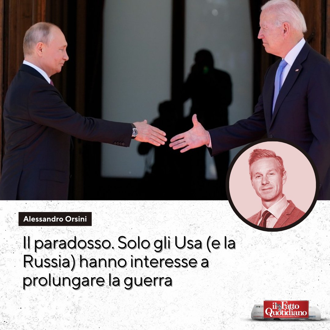 Non ho speranze di pace, purtroppo. La Russia e il blocco occidentale guidato da Biden, perlomeno in questa fase, hanno più interessi a proseguire la guerra che a fermarla. Vediamo le ragioni di ognuno in favore del conflitto
Leggi tutto⤵️ ilfat.to/paradossousarus
