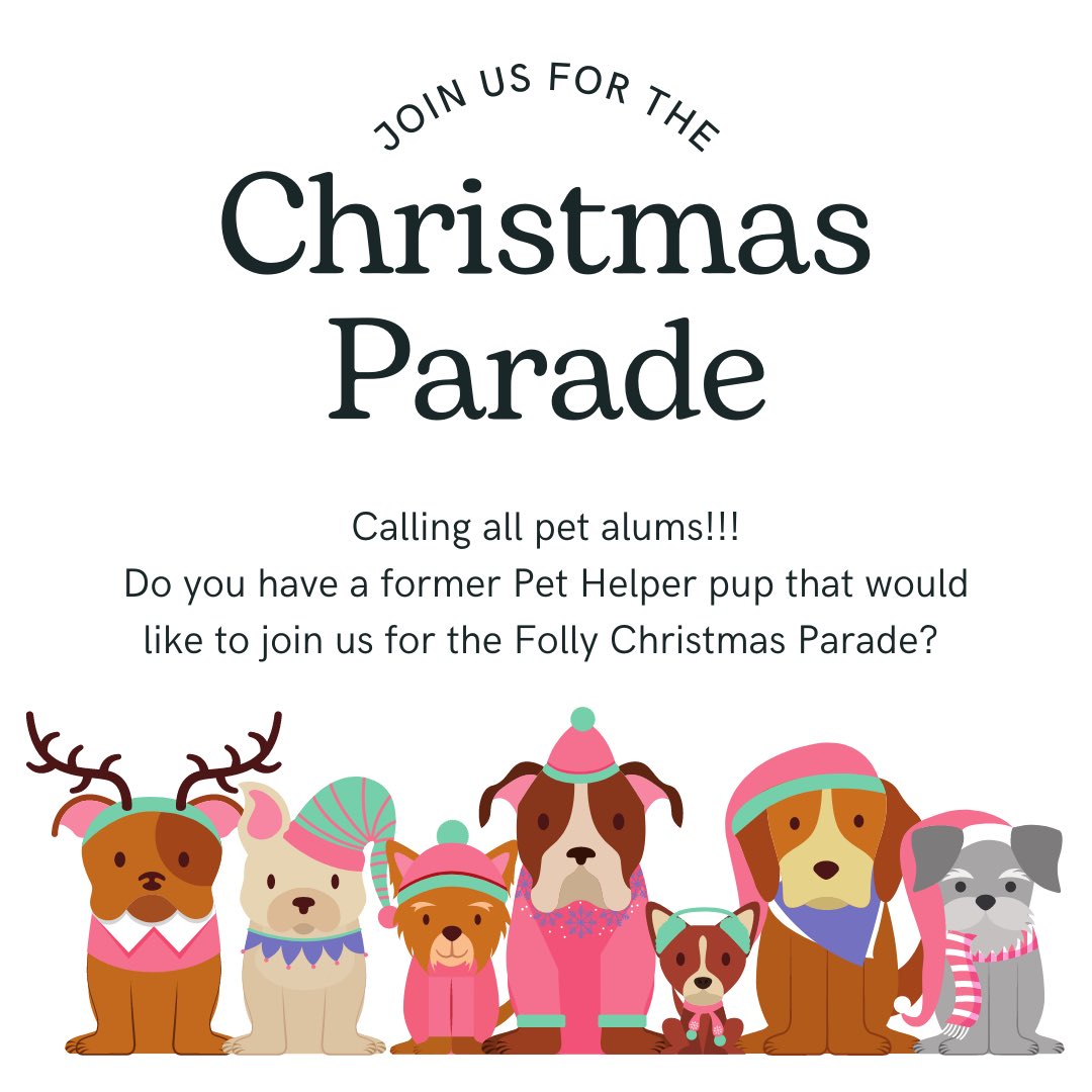 Help us kickoff the holidays by joining us at the Folly Beach Christmas Parade. We would love if you and your pup walked in the parade with us. Send us a DM if interested for more info.