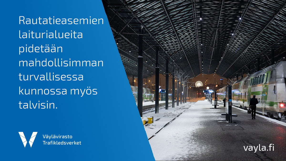 vaylafi's tweet photo. 🚆❄️ Rautatieasemien laiturialueiden lumenpoistoa ei turvallisuussyistä saa tehdä isommilla koneilla junien liikennöidessä.

🌙🕒 Vilkkailla asemilla se tarkoittaa, että työaikaa jää muutama yön tunti.

👉 Lue lisää: https://t.co/ioXsRtQPwP

#talvikunnossapito #laiturialue https://t.co/Y041uXmzIy