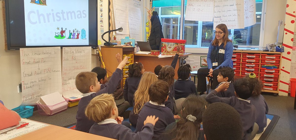 MissAliBF's tweet photo. A very special RE lesson organised by @MsHussainBF with Watford Schools Trust. Y2 have been learning about the Christmas story @HeadBeechfield https://t.co/xjvyVeRm75