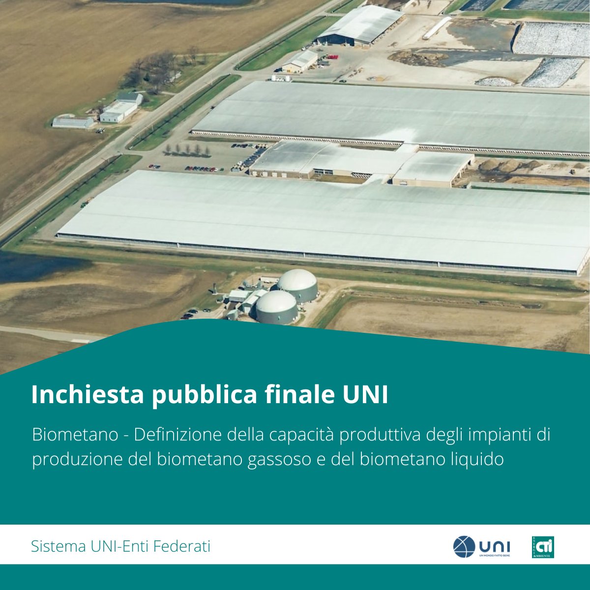 CTI (@ctinorme) on Twitter photo Avviata #InchiestaPubblicaFinale del progetto di norma dal titolo "Biometano - Definizione della capacità produttiva degli impianti di produzione del biometano gassoso e del biometano liquido"
📅Fine inchiesta: 28/01/2023
➡️lnkd.in/dqw5PC9V
#CTInorme #normazione Avviata #InchiestaPubblicaFinale del progetto di norma dal titolo "Biometano - Definizione della capacità produttiva degli impianti di produzione del biometano gassoso e del biometano liquido"
📅Fine inchiesta: 28/01/2023
➡️lnkd.in/dqw5PC9V
#CTInorme #normazione